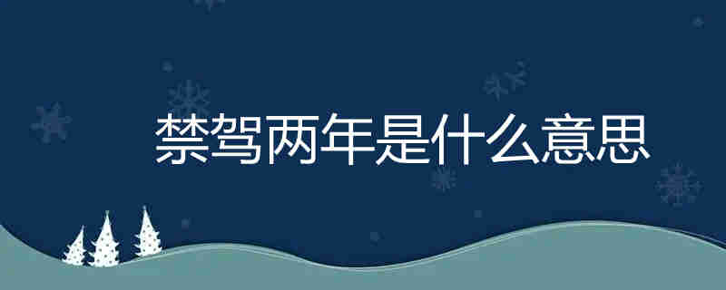 禁驾两年是什么意思,禁驾两年的情况有哪些？