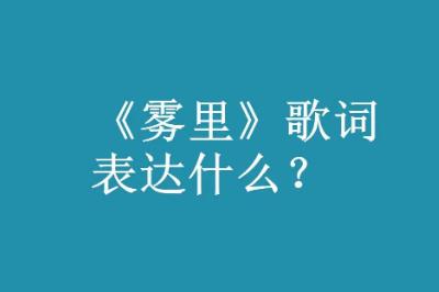 姚六一《雾里》歌词  雾里歌词表达什么意思