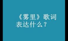 姚六一《雾里》歌词  雾里歌词表达什么意思