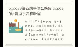 oppoa9语音助手怎么唤醒