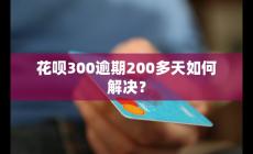 花呗300逾期200多天如何解决？