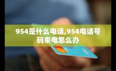 954开头的是什么电话号码