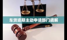 车贷逾期主动申请部门调解 会如何处理