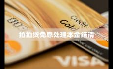 拍拍贷免息处理本金结清