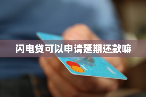 闪电贷可以申请延期还款嘛